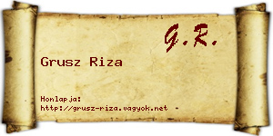 Grusz Riza névjegykártya